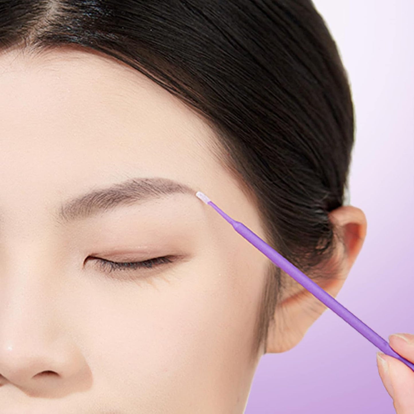 1200PCS Microswabs for Eyelash Extensions，Disposable Micro Applicators Brush for Cleaning and Applying Make-up Purple (Head Diameter: 2.0mm)