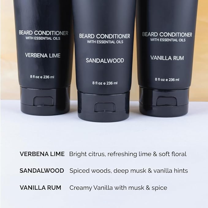 ZEUS Beard Conditioner Wash, Green Tea & Natural Ingredients to Cleanse & Soften Beard – MADE IN USA (Vanilla Rum) 8 oz.