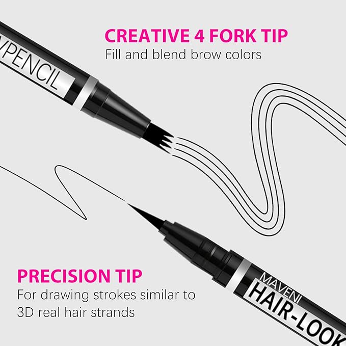 2-in-1 Eye Brow Pencils for Women,Waterproof Eyebrow Pen with 4 Tip Microblading Eyebrow Pencil and 0.01mm Ultra-Precise Eyeliner,Create Natural Hair-Like Brows,Lasting (02 Brown)