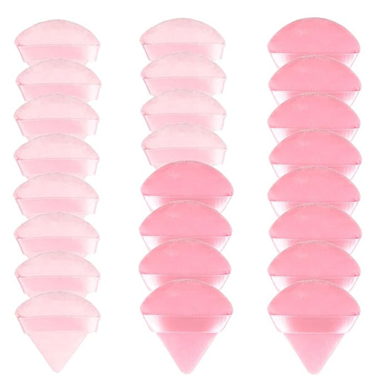 24 Pieces Powder Puff, Triangle Makeup Puff Cotton Powder Face Washable Body Powder Puff for Loose Powder Body Cosmetic Foundation Sponge Makeup Tool (12DP12LP)