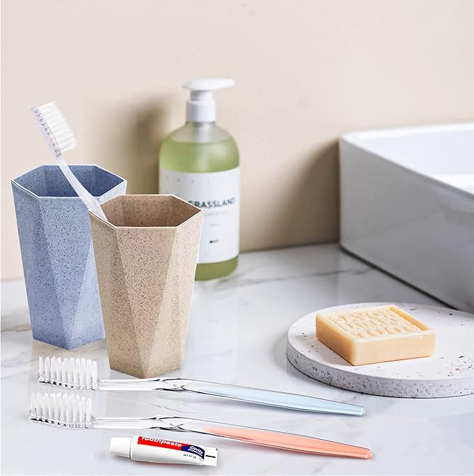 60 Pack Disposable Toothbrushes with Toothpaste Individually Wrapped (2colors)