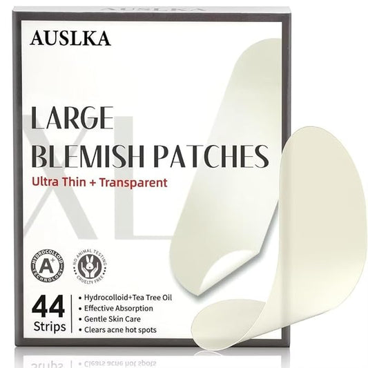 AUSLKA Blemishes Patches - 44 Strips, Hydrocolloid Dots - Large Blemishes Patch - Blemishes Stickers - Zit Breakouts - Suitable for Larger Area Outbreaks