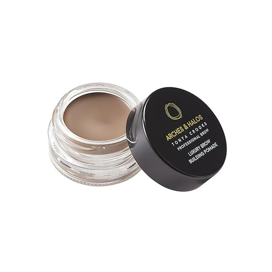 Arches and Halos Luxury Brow Building Pomade - Vegan Eyebrow Pomade - Creamy, Long Wearing Color for Clean, Defined Brows - Warm Brown - 0.1 oz