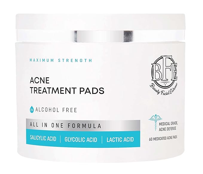 Acne Treatment Pads- Eliminates Cystic Breakouts, Oily Skin & Clogged Pores. Clear Pimple, Whitehead, Blackhead, Dark Spots & Improve Skin Texture.