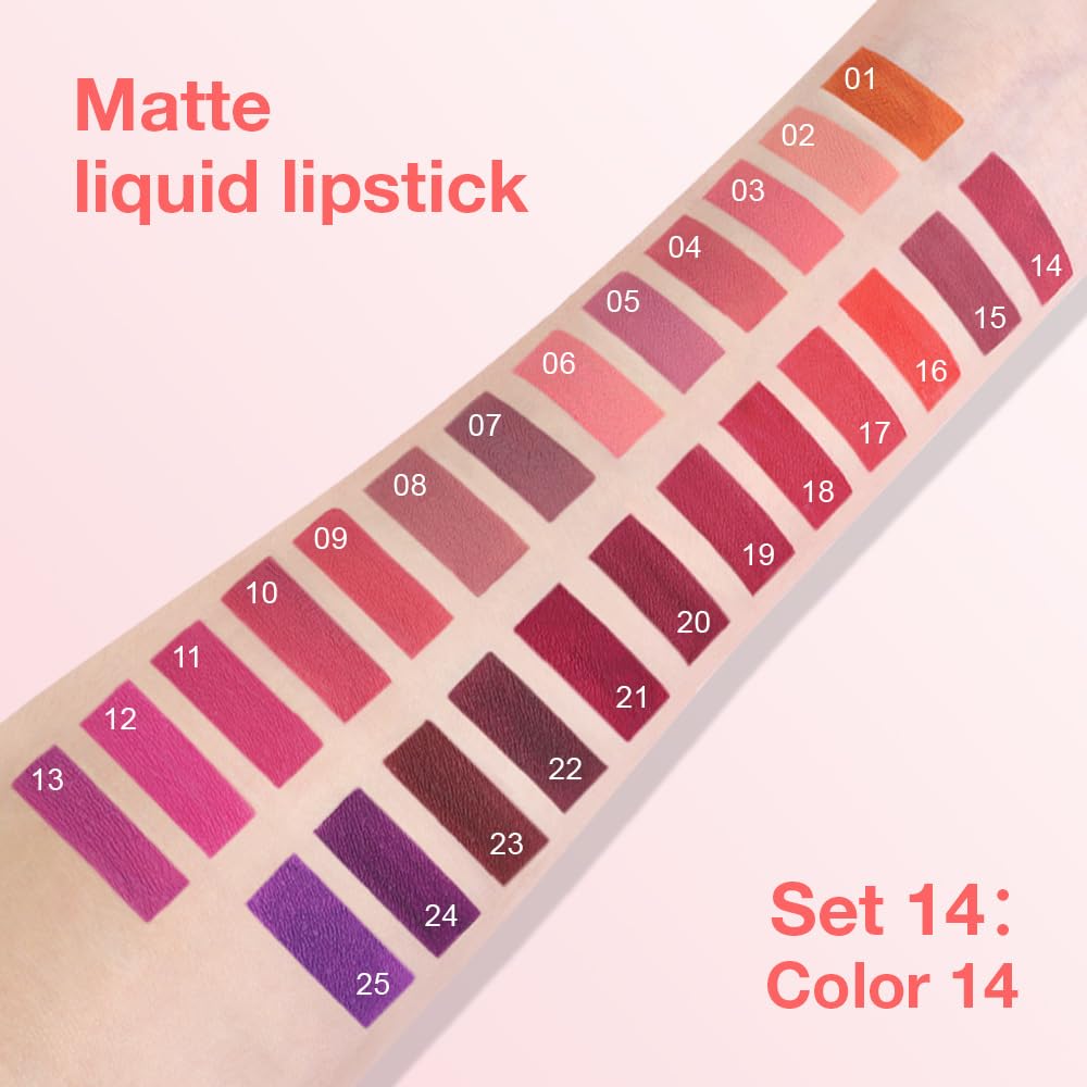 BINGBRUSH Super Matte Longwear No-Budge Stay On Smudge Proof Liquid Lipstick Long Lasting Makeup for Women,Highly Pigmented Color and Instant Shine, Cheeky