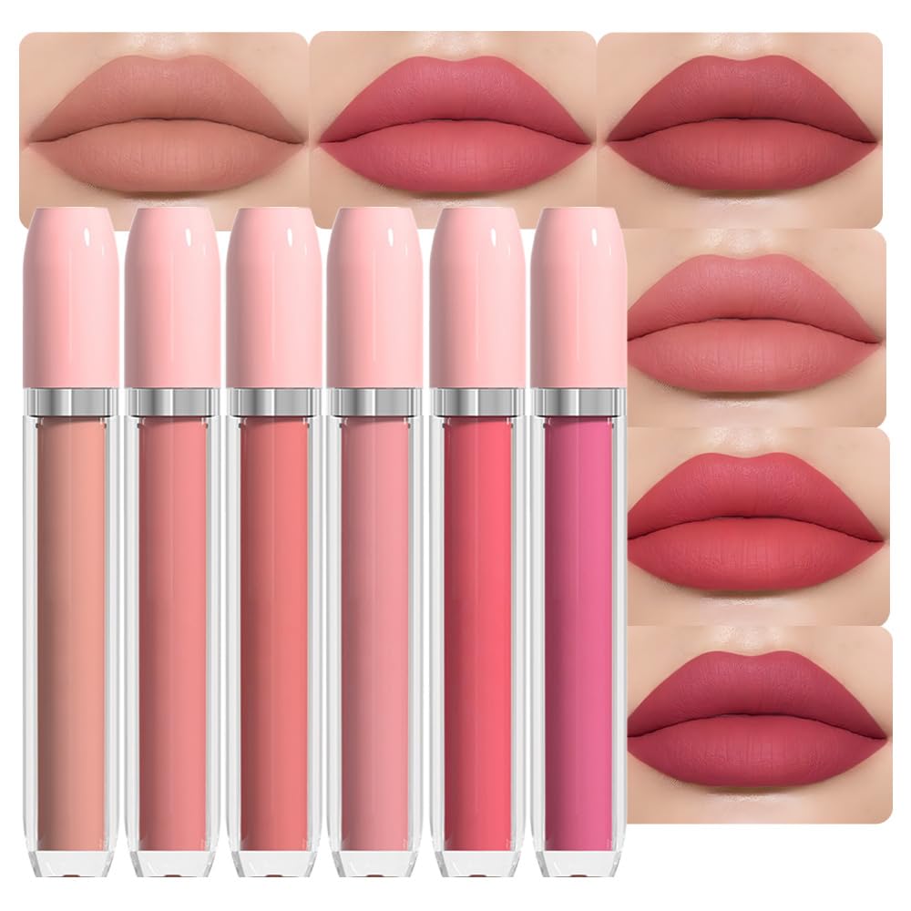 BINGBRUSH Super Matte Longwear No-Budge Stay On Smudge Proof Liquid Lipstick Long Lasting Makeup for Women,Highly Pigmented Color and Instant Shine, Cheeky, Soft Matte Lip Cream Lightweight Lipgloss
