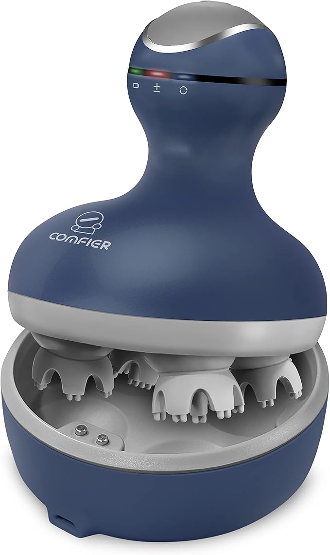 COMFIER Cordless Electric Scalp Massager with Mutlti-Modes Vibration, Handheld Cat Head Massager for Pets, Portable Dog Head Massage for Deep Clean and Stress Relax