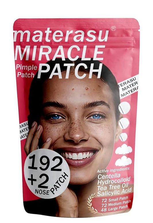 194pc Pimple Patches (192+2 Patches),3 Size with 2 Nose Hydrocolloid Acne Patches with Tea Tree Oil