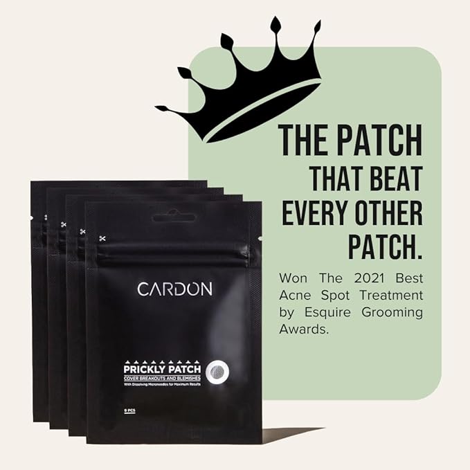 Cardon Microneedle Patches - Microdart Acne Patch with Salicylic Acid, Niacinamide & Hyaluronic Acid - Korean Pimple Patches to treat Zits, Blackheads, Blemishes, Razor Bumps, Ingrown Hair - (9 count)