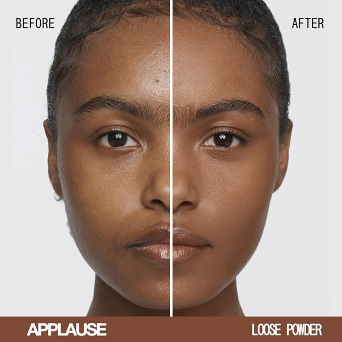 about-face Curtain Call Set & Smooth Loose Powder Applause – Lightweight, Oil-Absorbing Setting Powder with Rice Starch & Corn-Based Talc Alternative – Vegan, Cruelty-Free – 0.35oz (Deep)