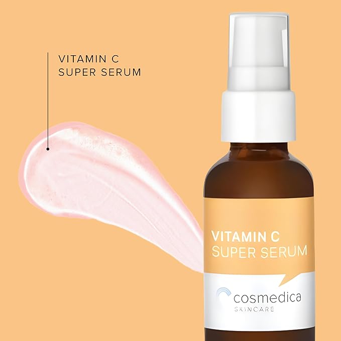 Cosmedica Skincare Facial Serum Trio Set Value for Clear Skin - Vitamin C Super Serum, 2.5% Retinol Serum, Pure Hyaluronic Acid Serum – Vegan, Cruelty-Free Skincare 3 pack