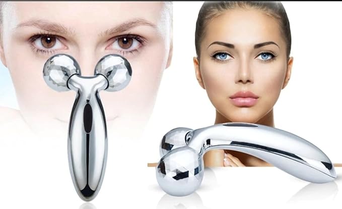 3D Daimond Cut Manual 360 Rotate Facial Massager Tool| Gua Sha Facial Skin Lifting,Reduces Eye Puffiness Anti Aging & Wrinkle Reducer| Helps in Skin Tightening, Blood Circulation