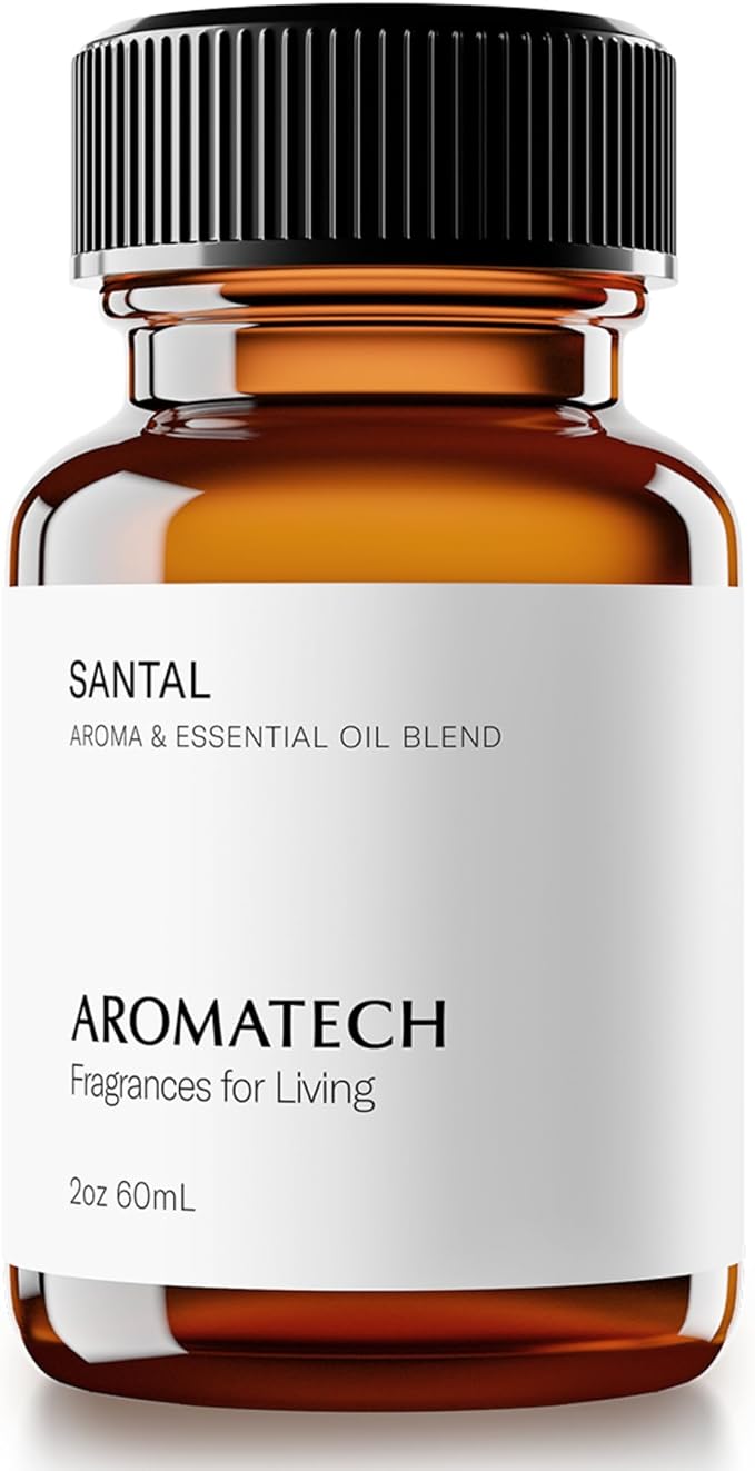 AromaTech Santal Aroma Essential Oil Blend: Luxury Hotel Inspired Aromatherapy with Amber, Vanilla, Cedar & Sandalwood for Ultrasonic Diffusers & Nebulizers - 2 fl oz, 60 mL