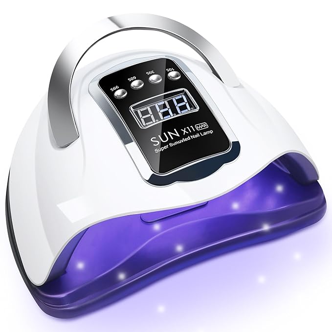 Wisdompark UV LED Nail Lamp 180W, UV Light for Gel Nails with 45Pcs Lamp Beads and Automatic Sensor/4 Timer Settings Professional Nail Dryer for Gel Polish Manicure Art Tools for Home Salon