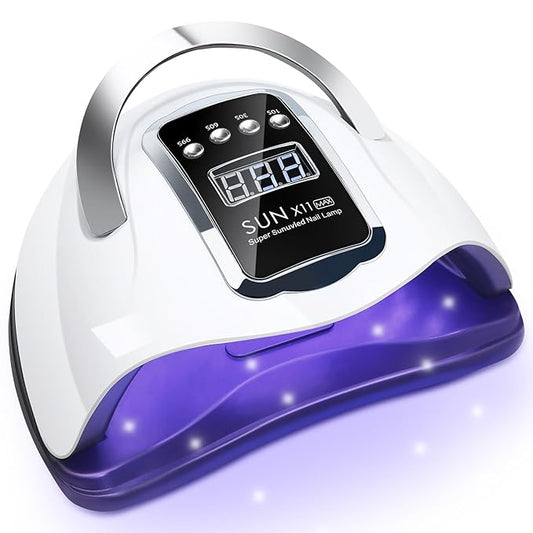 Wisdompark UV LED Nail Lamp 180W, UV Light for Gel Nails with 45Pcs Lamp Beads and Automatic Sensor/4 Timer Settings Professional Nail Dryer for Gel Polish Manicure Art Tools for Home Salon