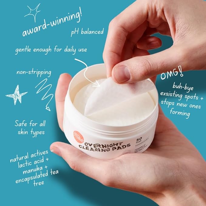 31st State Clearing Pads Face & Body, Teen Acne Wipes. Vegan, Paraben Free, Gluten Free. 50 wipes