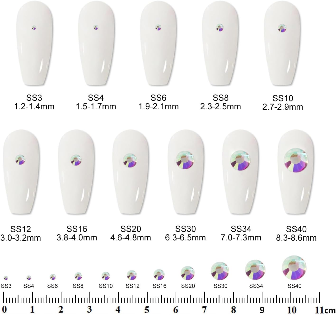 2000PCS SS20 Flatback Rhinestones | 12-Facet Diamond-Cut Glass Gems for Nail Art, Clothing, DIY Crafts |Glue-On Decoration Stones with Silver Backing(Crystal AB)