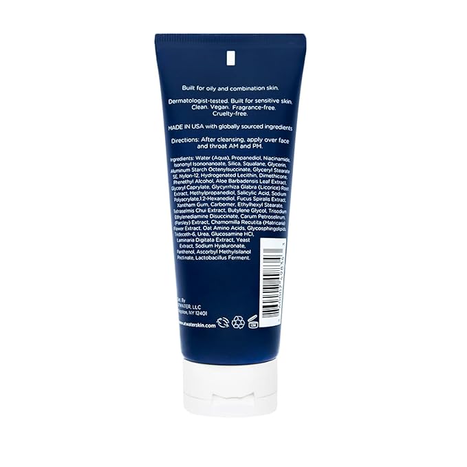 ATWATER Oil Regulator Men's Face Moisturizer, Oil Control Complex with Salicylic Acid and Niacinamide, Lightweight Unscented Formula for Oily Skin - 3.4 oz (2-Pack)