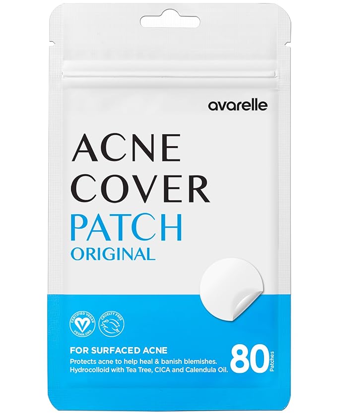 AVARELLE Pimple Patches Hydrocolloid Acne Patches, Acne Spot Treatment for Blemishes and Zit with Tea Tree Oil, Calendula Oil and Cica Oil for Face, Vegan, Cruelty Free Certied (40 CT + 80 CT)
