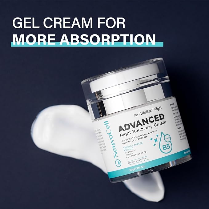 Advance Night Recovery Cream for Face, Facial Moisturizer Recovery Complex, Care for Face, Advanced Night Repair for Face, Biothex Cordyceps, HA Booster, Camomile Extract, 1.77 fl.Oz