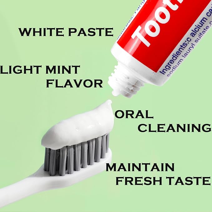 100 Tubes Bulk Travel Size Toothpaste,Miniature 0.88oz(25g) Small Toothpaste Travel Size Bulk 1.3x3.93 inches Peppermint Mini Disposable Toothpaste for Hotel,Guests,Homeless,Charity