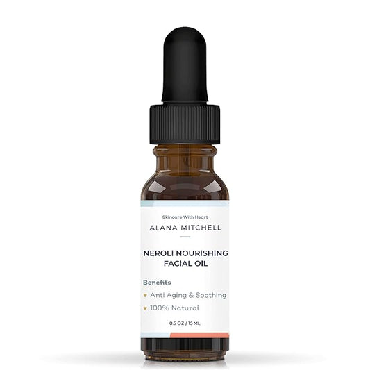 Alana Mitchell Nourishing Neroli Face Oil (0.5 oz) – Soothing Neroli Oil for Glowing Skin – 100% Natural Face Moisturizer Oil – Anti-Aging & Acne Fighting Face, Neck, & Body Oil