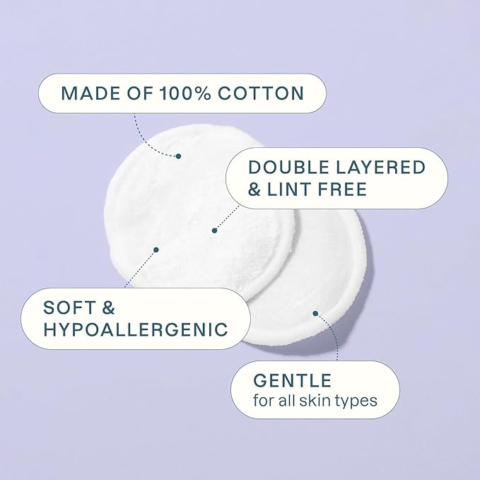 Cliganic Premium Cotton Rounds for Face (200 Count) | Makeup Remover Pads, Hypoallergenic, Lint-Free | 100% Pure Cotton (Packaging May Vary)