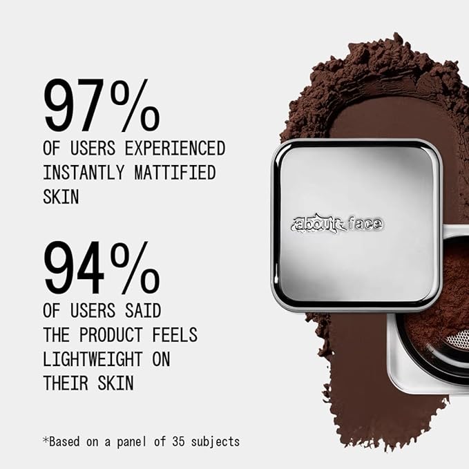 about-face Curtain Call Set & Smooth Loose Powder Ovation – Lightweight, Oil-Absorbing Setting Powder with Rice Starch & Corn-Based Talc Alternative – Vegan, Cruelty-Free – 0.35oz (Very Deep)