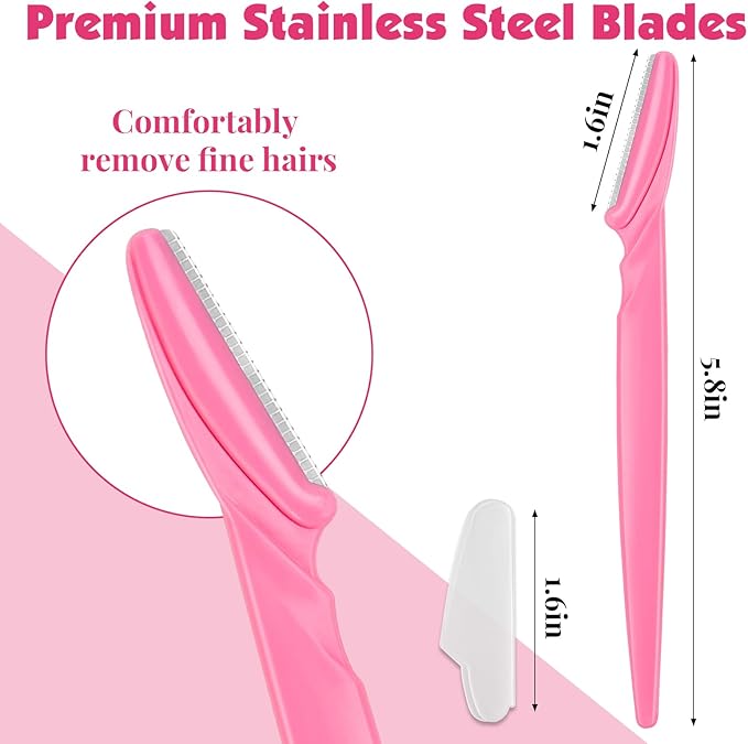 100 Pcs Eyebrow and Face Razors for Women and Men, Multi-Color Facial Shavers with Protective Covers, Safe for Beginners