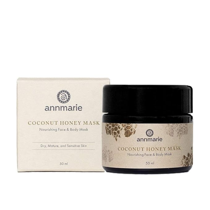 Annmarie Skin Care Coconut Honey Mask - With Extra Virgin Coconut Oil & Mountain Wildflower Honey, Moisturizing & Exfoliating Mask for Dull, Dry & Sun-Damaged Skin, All Skin Types (50mL, 1.7 fl oz)