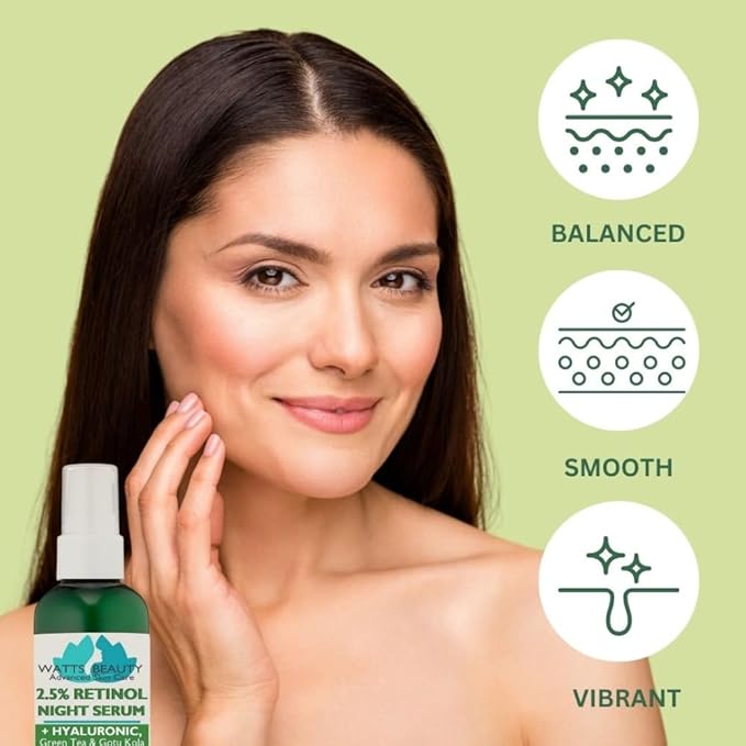 2.5% Retinol Serum Enhanced with 50% Hyaluronic Acid - Anti Aging Retinol for Fine Lines, Wrinkles, Blemishes, Large Pores & More - No Parabens, No Animal Testing or Ingredients (2.24oz)