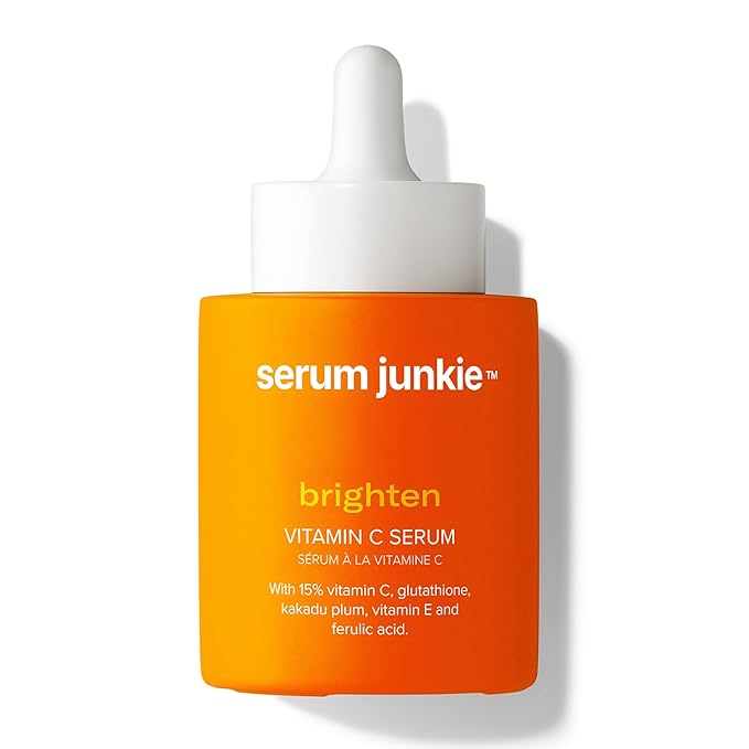 BRIGHTEN 15% Stabilized Vitamin C Serum with Glutathione, Ferulic Acid, Hexylresorcinol, Kakadu Plum, Vitamin E, Brightening, Glowing Skin, Anti-Aging 1 fl oz