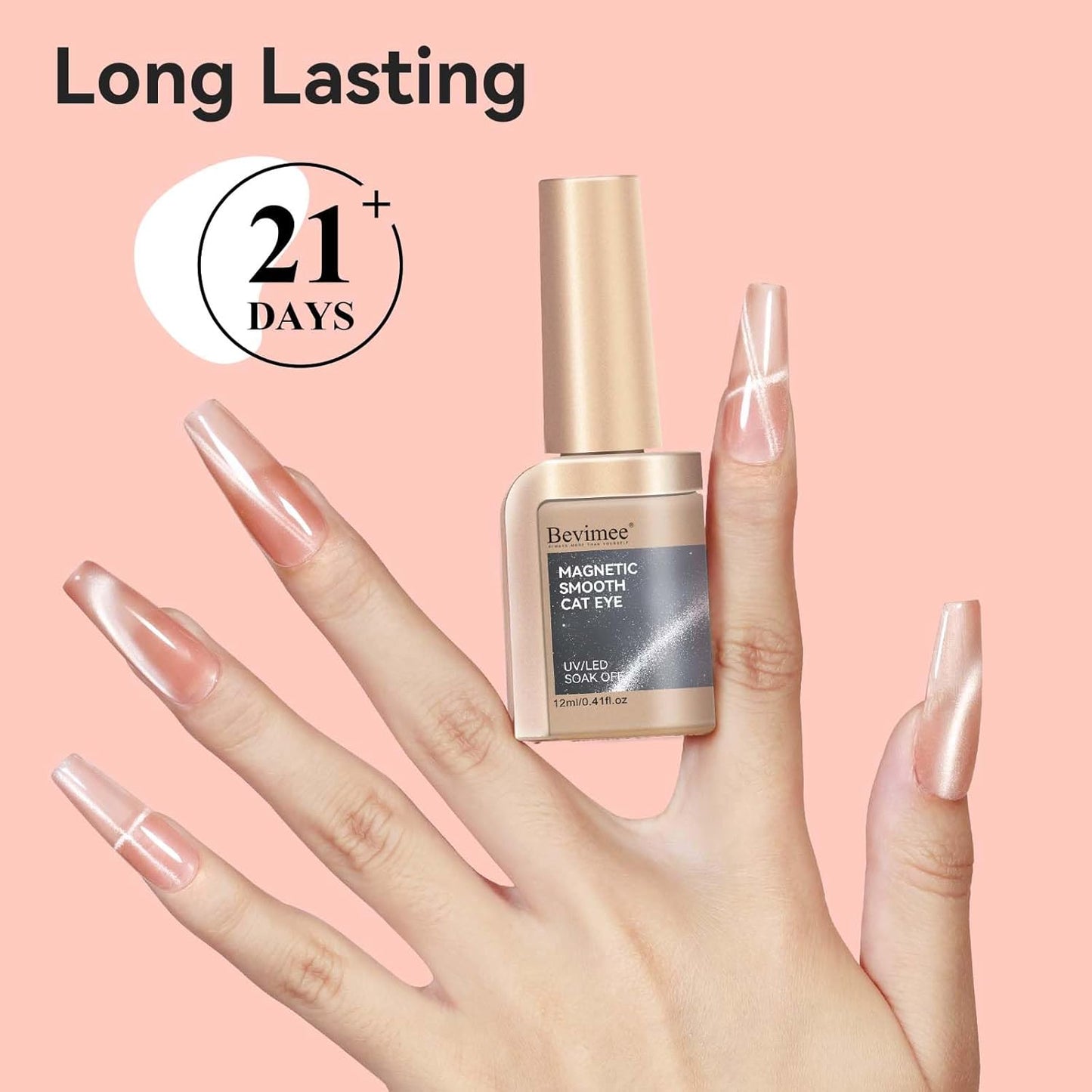 Cat Eye Gel Nail Polish, Moonlight Cateye Gel Polish 12ML Magnetic Nail Polish Holographic Glitter Mirror Glass Ceramics Smoothie UV Gels for Nail Art Manicure DIY at Home 1PC