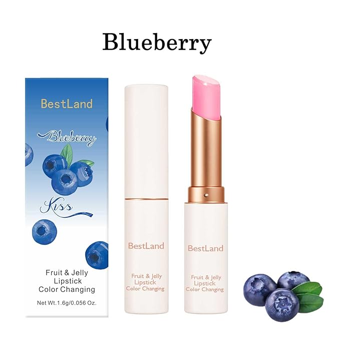 3 Pcs/Set Avocado, Grape & Blueberry Jelly Lipstick Set, Color Changing Lip And Cheek Stain | PH-Activated Temperature Reactive Moisturizing Lipstick for Dry & Mature Lips, Hydrating Long-Lasting Lip