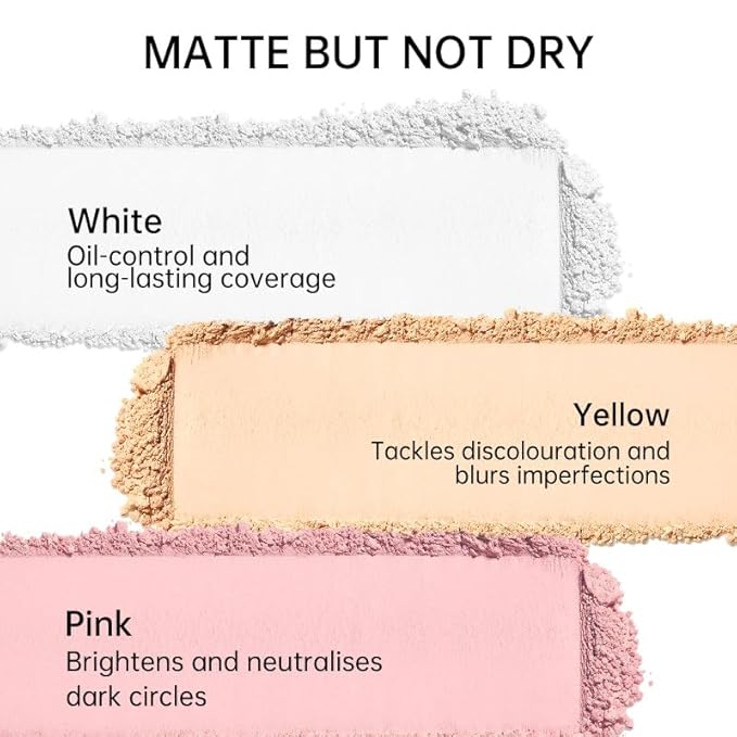 CATKIN Loose Setting Powder - Translucent Shimmer Finishing Powder, 3 Colors Even Skin Tone, Oil Control Makeup Pore Minimizing Powder with Velour Puff (0.42oz, C01 Shimmer for Oily Skin)