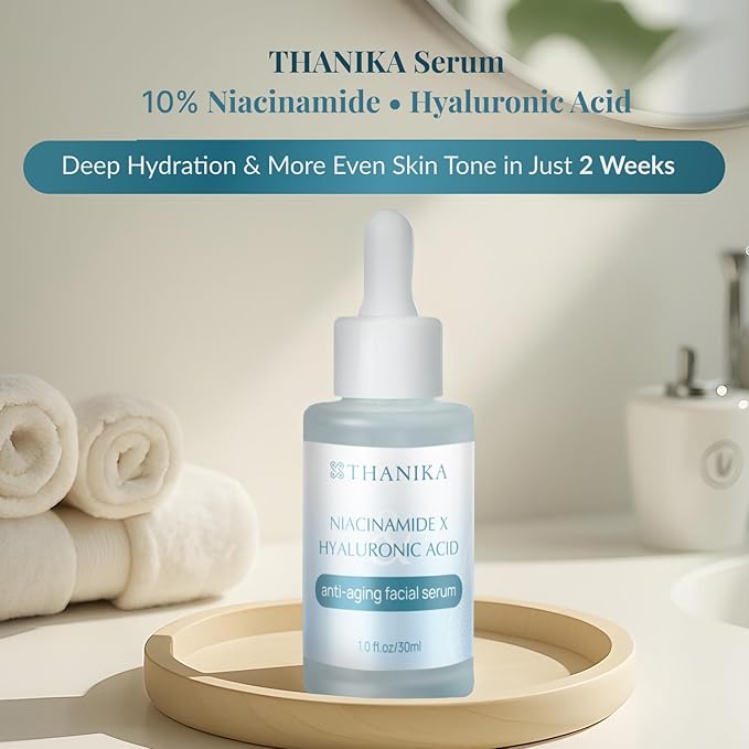 Anti Aging Hyaluronic Acid Serum with 10% Niacinamide - Face Hydration with Inulin - Lightweight Anti Aging Serum for Wrinkles, Fine Lines & Uneven Skin Texture - 1 fl oz