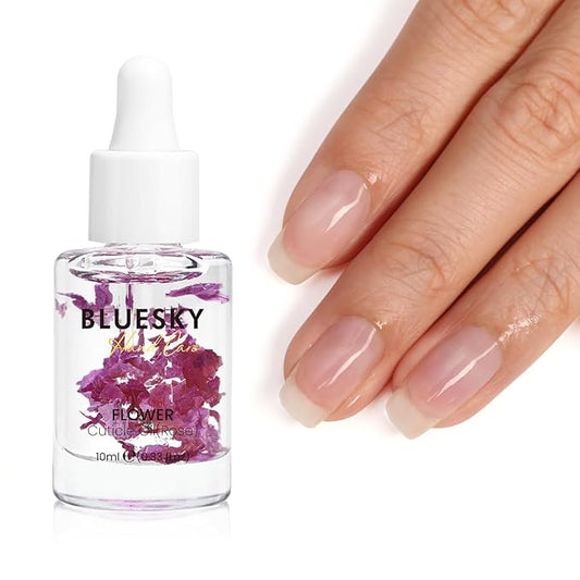 Bluesky Cuticle Oil-10ml Natural Nail Nourishing Oil Cuticles Care Strengthener Oil with Vitamin E Jojoba Oil Rose Fragrance-Remedy For Damaged Skin And Thin Nails-Cruelty-Free Formula
