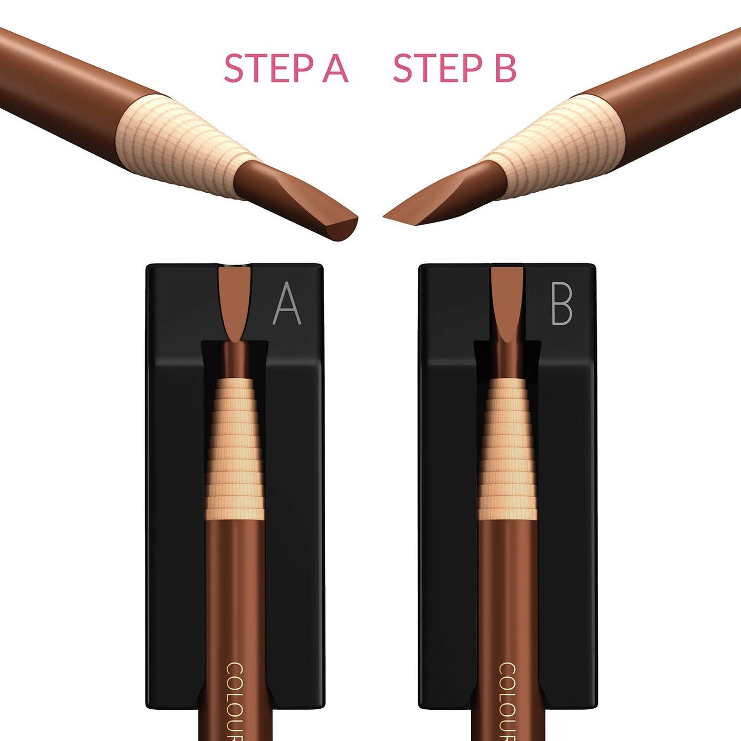 2-in-1 Metal Duckbill-Shape Eyebrow Pencil Shaper with 2 Single Edge Razor Blades - Eye Makeup Shaping Tool for Waterproof Peel Off Brow Pencils - Compact Cosmetic Shaper for Beginners & Professional