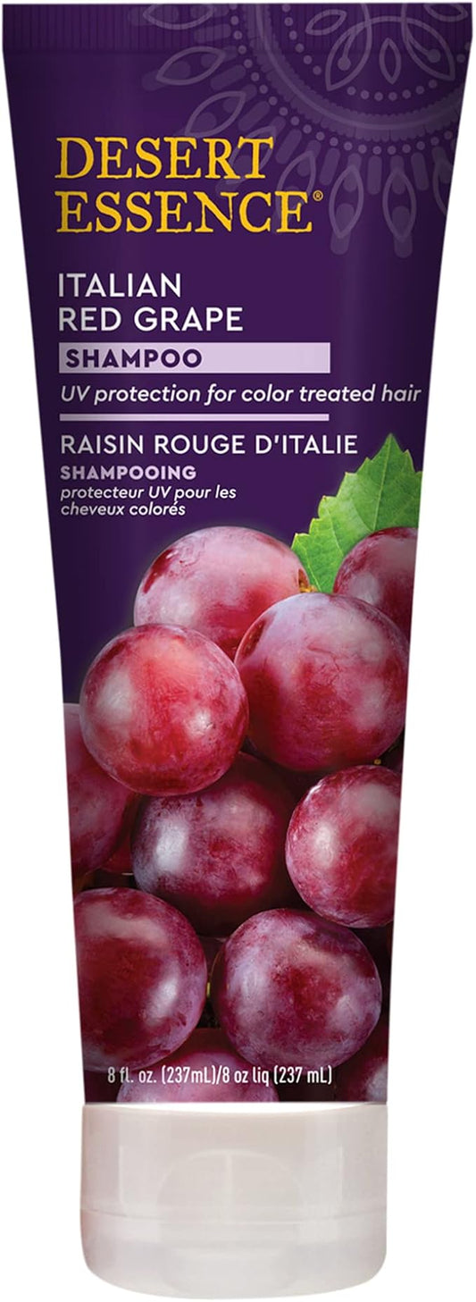 Desert Essence, Italian Red Grape Shampoo, 8.0 fl. Oz. - Gluten Free - Vegan - Cruelty Free - Moisturizing Shampoo - UV Protection - Color Treated Hair