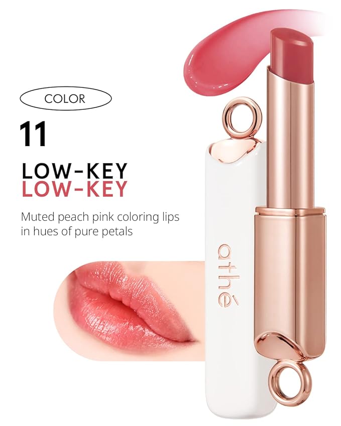 ATHÉ Authentic Lip Balm 11 LOW-KEY (Tinted), Lightweight Wear & Plumping Lips without Stickiness, Moisturizing & Nourishing Plant-Based Vegan Chapstick for Dry, Petrolatum Free, Cruelty-Free