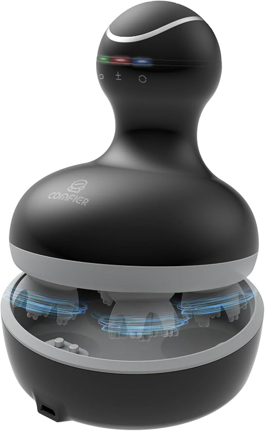 COMFIER Electric Scalp Massager, Waterproof Head Massager with Mutlti-Modes Vibration, Handheld Portable Head Scratcher for Hair Growth, Dog Cat Massager for Deep Clean and Stress Relax