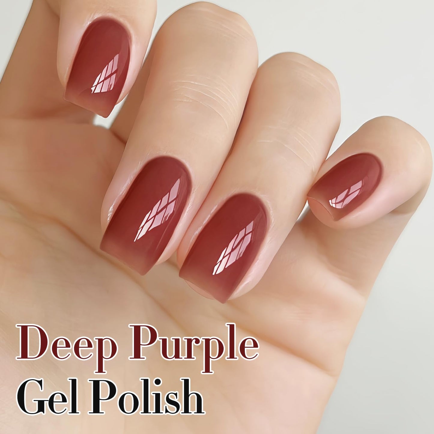 Double Rhythm 0.50 OZ Translucent Gel Polish Same Color Same Bottle Sheer Pastel Neutral Natural Milky 15 ML Jelly UV Nail Art DIY at Home (Deep Purple-A1528)