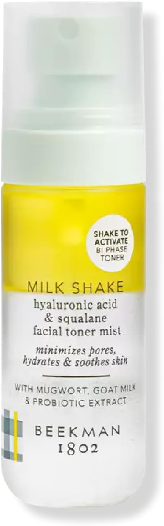 Beekman 1802 Milk Shake Hydrating Face Mist - Hyaluronic Acid & Squalane Facial Mist Minimizes Pores & Gently Moisturizes - Goat Milk Skin Toner Spray - Lightweight, Fragrance-Free Travel Toner