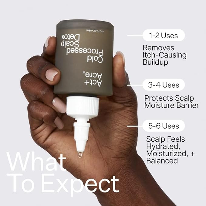 ACT+ ACRE Cold Processed Scalp Detox Oil - Sulfate-Free Care for Flaky, Dry and Itchy Scalp - Promotes Thicker, Fuller-Looking Hair