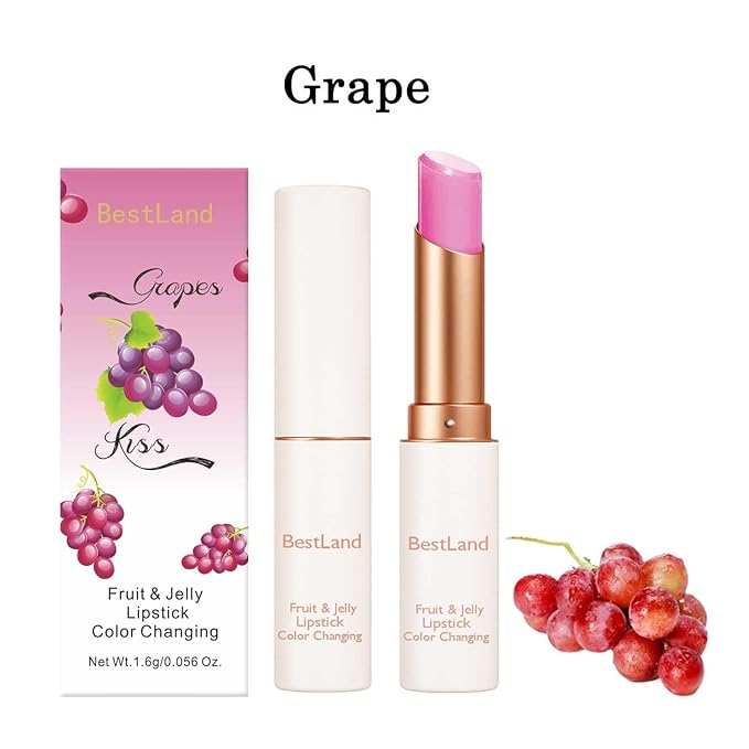 3 Pcs/Set Avocado, Grape & Blueberry Jelly Lipstick Set, Color Changing Lip And Cheek Stain | PH-Activated Temperature Reactive Moisturizing Lipstick for Dry & Mature Lips, Hydrating Long-Lasting Lip