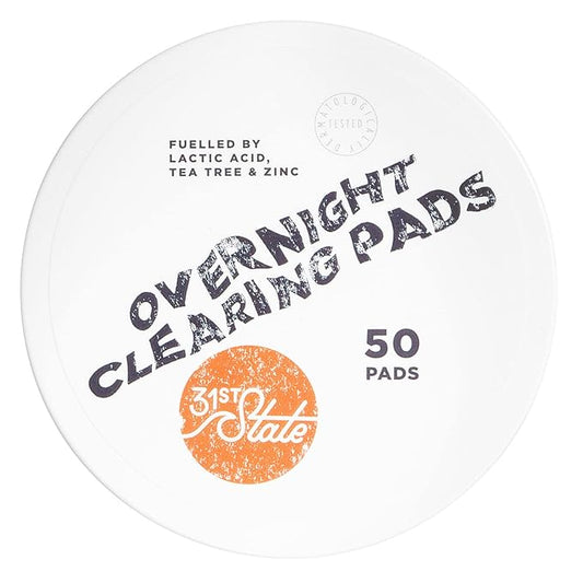 31st State Clearing Pads Face & Body, Teen Acne Wipes. Vegan, Paraben Free, Gluten Free. 50 wipes