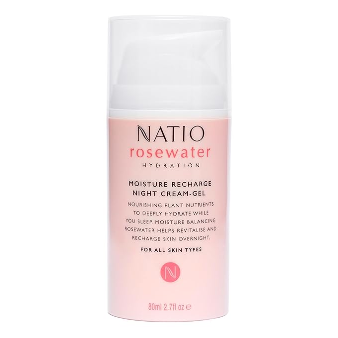 Australia Rosewater Hydration Moisture Recharge Night Cream-Gel, 2.7 oz - Face Moisturizer with Shea Butter - Face Cream for All Skin Types