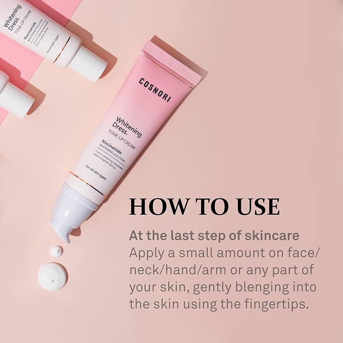 COSNORI W. Dress Tone-up Cream -Quick Skin Tone Balancer – Evens Out Complexion - No Makeup Natural Look - Long-Lasting Hydrating & Sebum Control Face and Body – Vegan, No Animal Tested – 1.7 fl. oz.