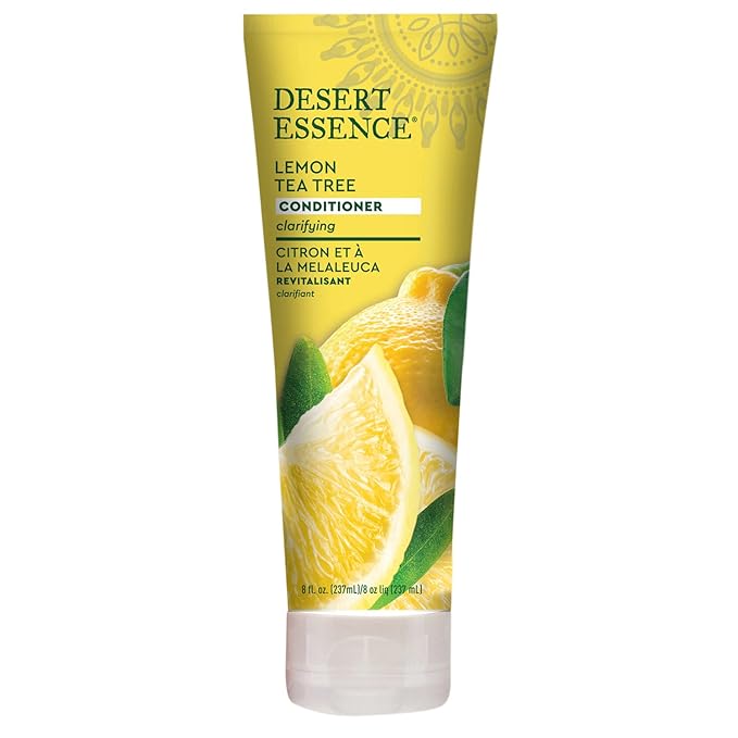 Desert Essence Conditioner, Lemon Tea Tree, Clarifying Provitamin B5, Organic Lemon Peel Extract & Nourishing Aloe - Purifying, Moisturizing, Soothing - Vegan, Sulfate-Free, Cruelty-Free - 8oz