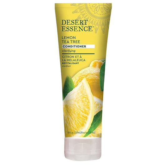Desert Essence Conditioner, Lemon Tea Tree, Clarifying Provitamin B5, Organic Lemon Peel Extract & Nourishing Aloe - Purifying, Moisturizing, Soothing - Vegan, Sulfate-Free, Cruelty-Free - 8oz